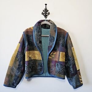 Vintage Handmade Tapestry Jacket Size M/L Quilted Boho One Of A Kind